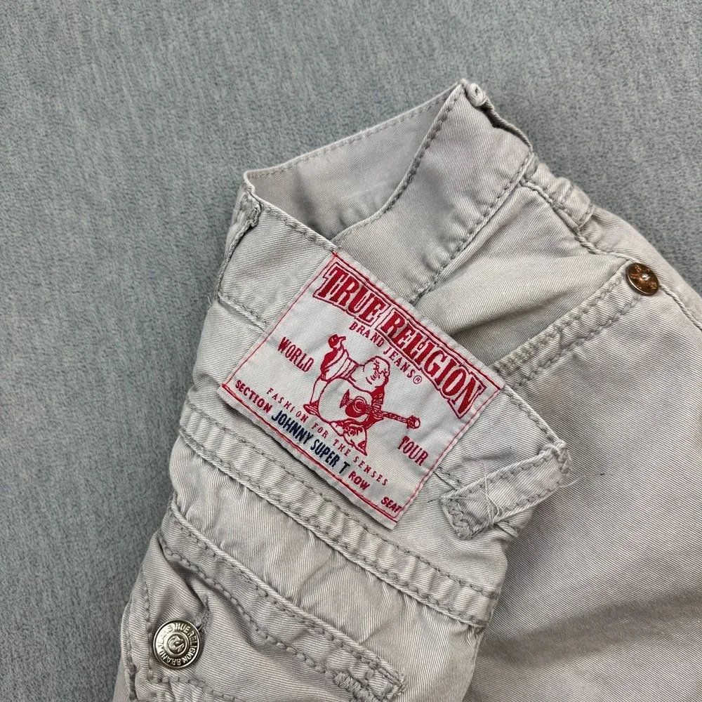 True Religion Jeans Mens 31 Light Gray Relaxed Straight Leg Pockets Pants Casual
